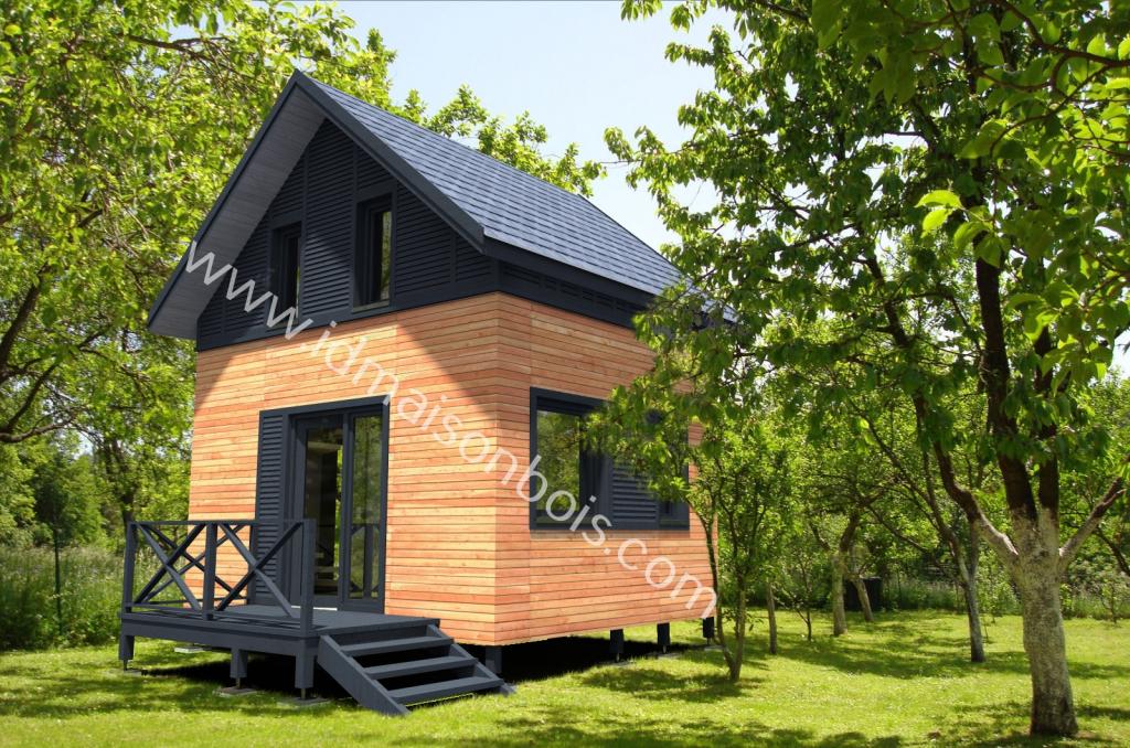 chalet bois habitable sans permis construire avec mezzanine