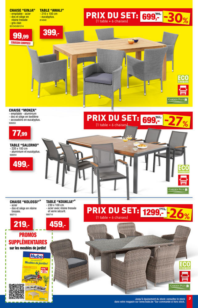 table de jardin hubo